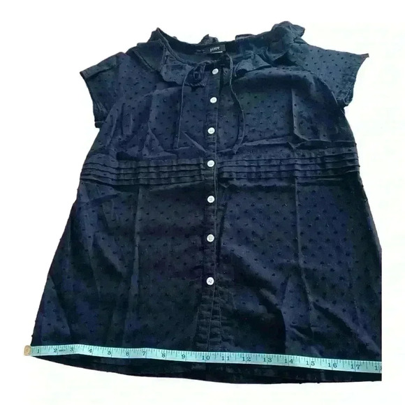 J.Crew Women’s Swiss Dot Tiered Flutter Sleeve Blouse - Picture 11 of 12